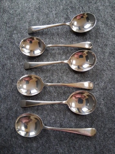 Silver plated soup spoons - silver,
