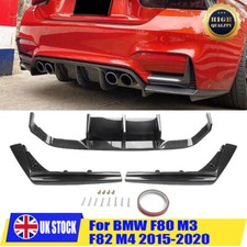 FOR BMW 3 4 SERIES F80 F82 M3 M4 REAR DIFFUSER VALANCE V STYLE CARBON LOOK 15-20