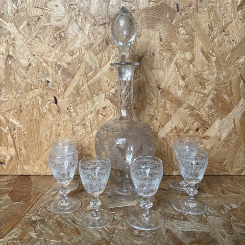 Antique etched glass - antique,