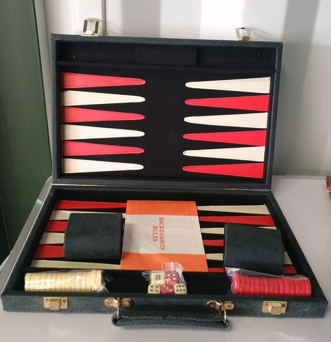 Backgammon board game set faux - backgammon,