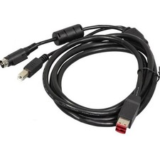 Powered USB-Y Cable  24V to Hosiden 3 Pin & USB cable Aures epson digipos epos U
