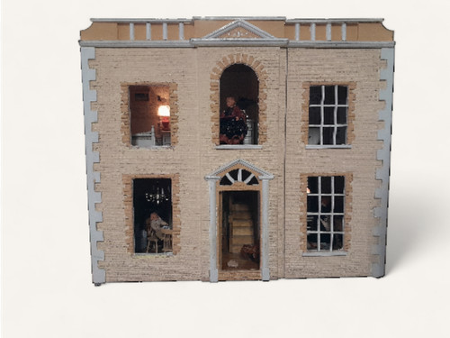 Wooden handmade dollhouse with - handmade,