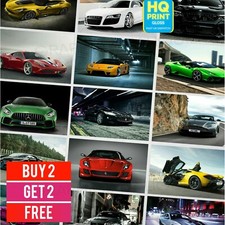62 SUPER CAR POSTERS PRINTS SPEED RACING ART PICTURE WALL JDM Muscle Euro Cars