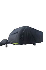 OLPRO Breathable Waterproof 4Ply Caravan Cover, Free Hitch Cover Black, Winter