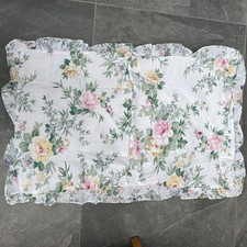 Vintage Floral/Roses New Large Quilted Ruffled Pillowcases x2 Country decor 