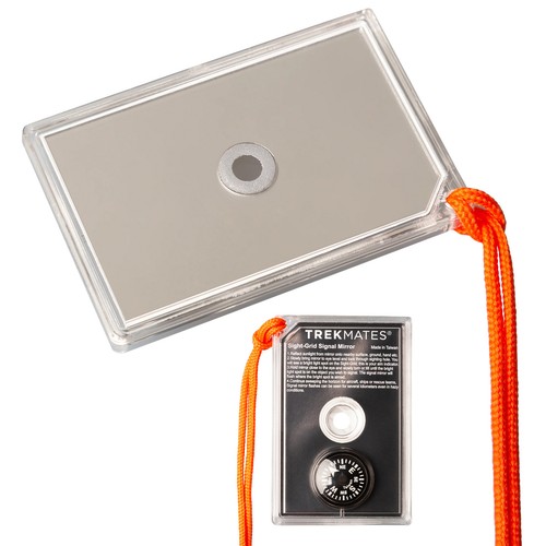 Emergency signal mirror with - signal,