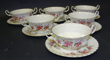 ROYAL ALBERT LAVENDER ROSE  SOUP BOWLS & SAUCERS X6 TEA SET   DINNER SERVICE