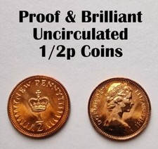 1971-1984 UK  1/2p Half Penny Coins PROOF & BRILLIANT UNCIRCULATED -Select Years