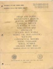 TM5-3895-207-35 Roller gasolene Continental FS244-6020 Repair Maintenance Book