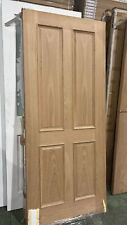 78x33 Oak External 4 Panel Door with Feature Period Raised Mouldings