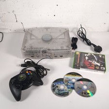 Microsoft Xbox Original Crystal Translucent Console with 1x Controller 5 Games