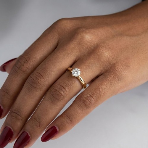 Solitaire engagement ring 14k - engagement,