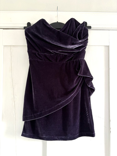 Purple velvet ruched - ruched, wrap