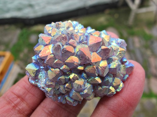 Amethyst titanium aura crystal - titanium,