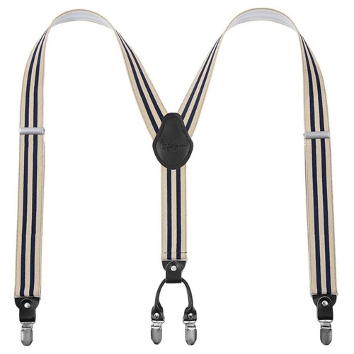 Men braces striped beige - striped,