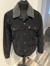 Levi’s Black Cord Corduroy Fleece Lined Trucker Jacket Size M