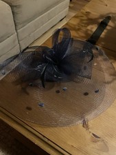 Black Net Feather Beaded