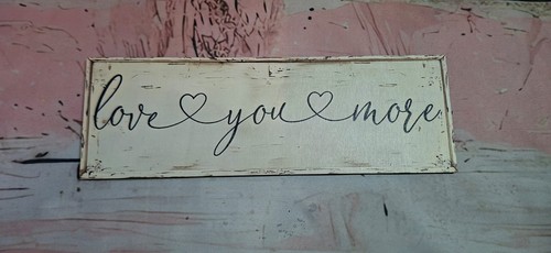 Rustic wooden love you - wooden, '