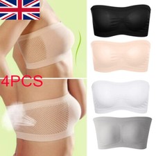 4 Pack Women Ladies Strapless