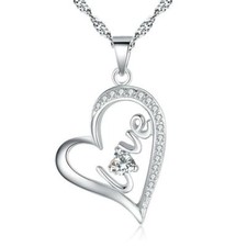 Heart Necklace Crystal Pendant