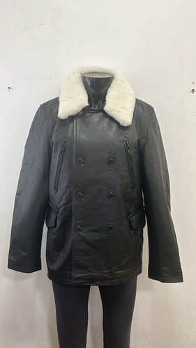 Mens black leather - leather, collard
