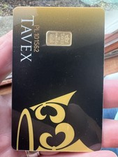 1 gram tavex 999.9 pure fine gold bullion bar.