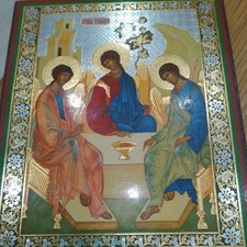 VINTAGE  GREEK ORTHODOX CHRISTIANITY ANGELS 13.5 BY 11.5 CMS