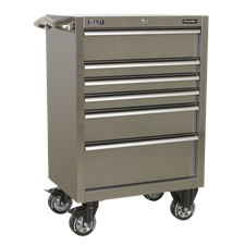 Sealey PTB67506SS Heavy-Duty Rollcab Cabinet 675mm, 6 Drawer, Stainless Steel A