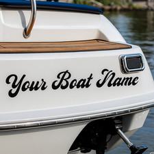 Personalised Boat Name Vinyl Sticker Decal – Custom Graphic Text Label