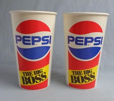 2 VINTAGE LARGE PEPSI COLA THE