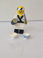 LEGO SUSHI CHEF MINIFIGURE & SUSHI WITH BOWLS  x 2 & KNIFE