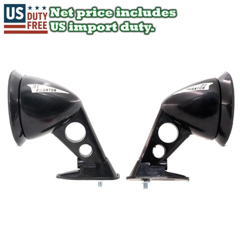Black fender mirror pair fit - black,