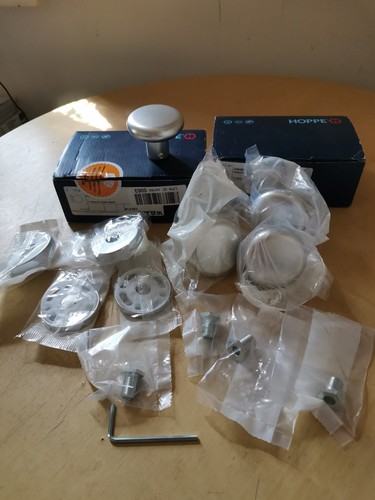 Brushed aluminium door knob