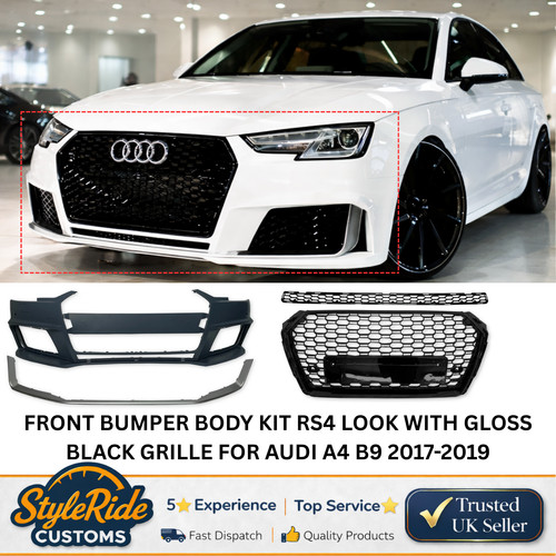 Front bumper body kit rs4 - bumper, look