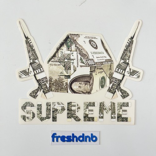 Supreme dollar guns sticker - supreme,