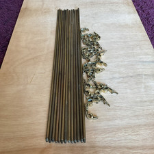 26 Evered & Co Antique Brass Stair Rod Brackets, Screws &13 Brass Rods& Screws