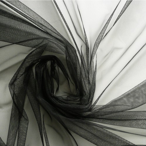 Black soft tulle - black,