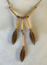 Necklace with Brown Glass Beads  