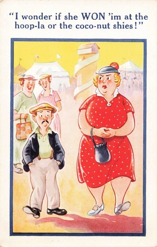 Vintage comic postcard - comic, “i