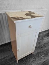 Wooden Floor Standing Bathroom Storage Cabinet Cupboard Top Drawer Shelves White