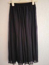 Black Skirt Long Chiffon Satin