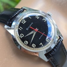 Vintage BULOVA Clipper P men's automatic watch 11ALAC 17Jewels black dial 1967