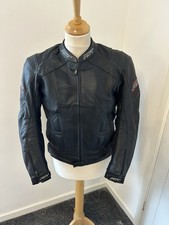 RST Slice Black Leather Motorbike Jacket Liner & Armour 42 Small S