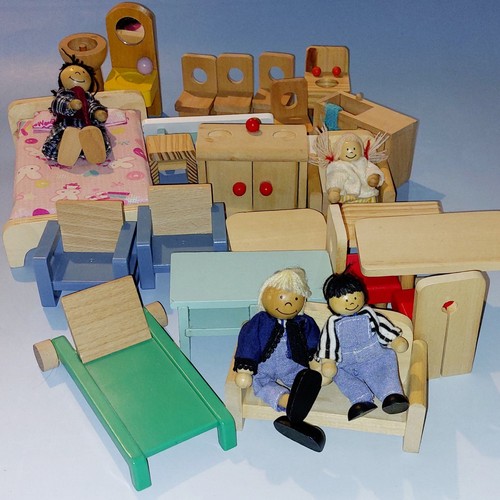 Wooden dolls house furniture - wooden,