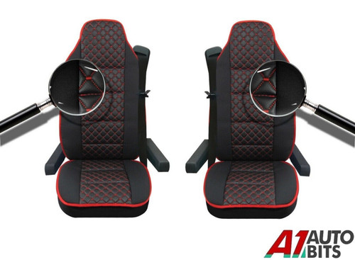 Black red line leatherette - black,