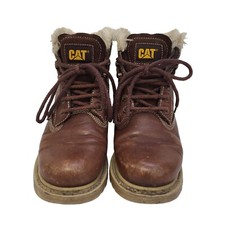 CAT Brown Fur Lined Work Boots UK Men's 6 CC705