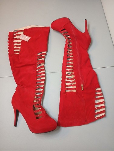 Red suede feel wide - feel, over