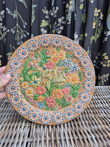 Vintage terracotta wall plate - wall,