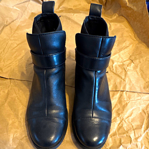 Women black leather - black,