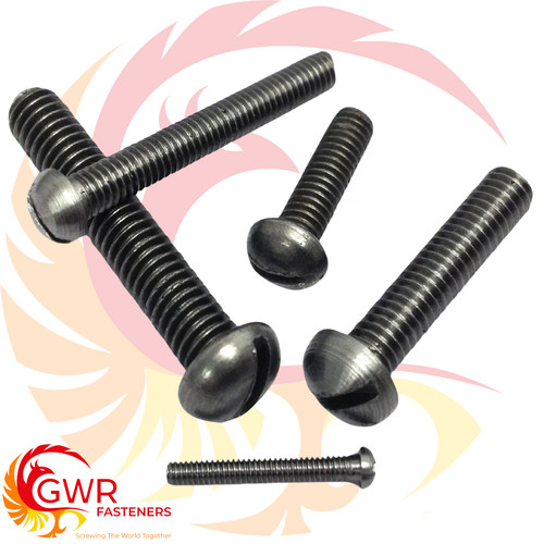 6ba steel round head screws - round,